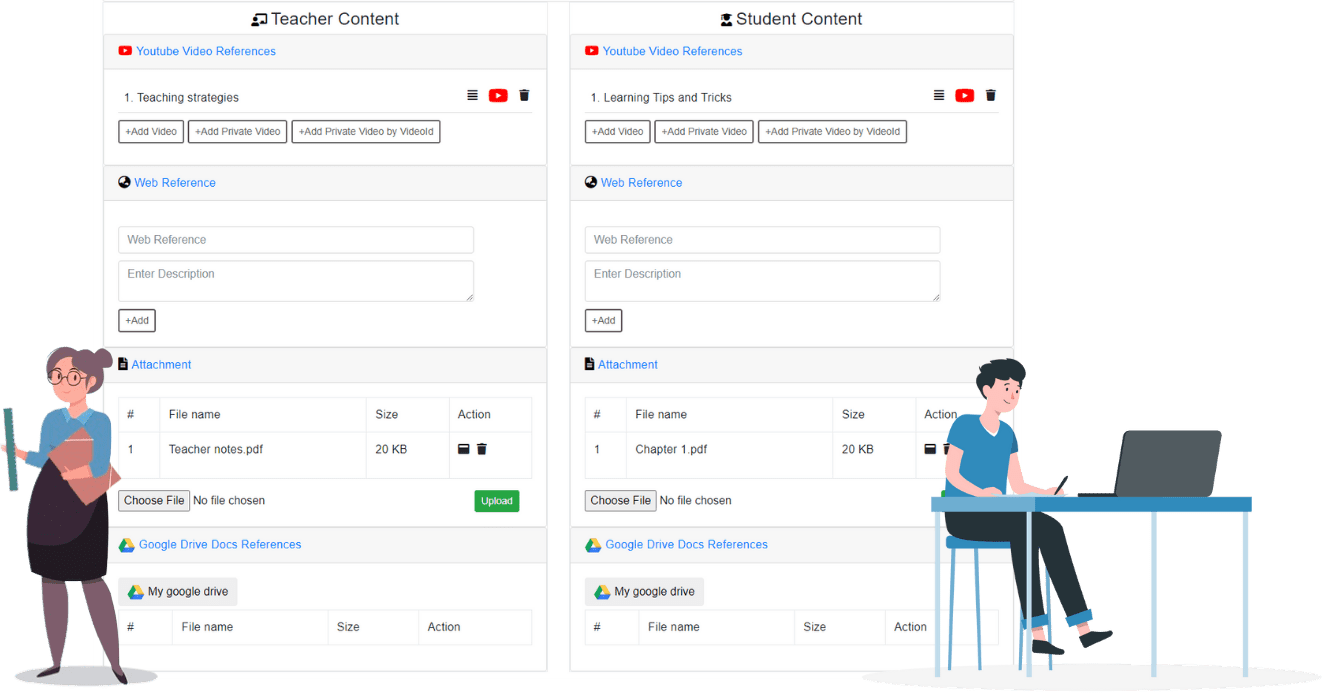 teacher and student syllabus content on EduCloud